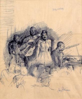 Preparatory drawing for Billie Holiday