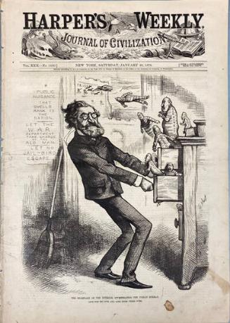 The Secretary of the Interior Investigating the Indian Bureau (from Harper's Weekly, January 26, 1878)