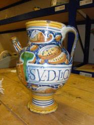 Syrup jug, probably from Castel Durante, Italy