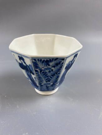Blue and White Porcelain Octagonal Cup
