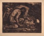 Title Unknown ((Kneeling man with skull)