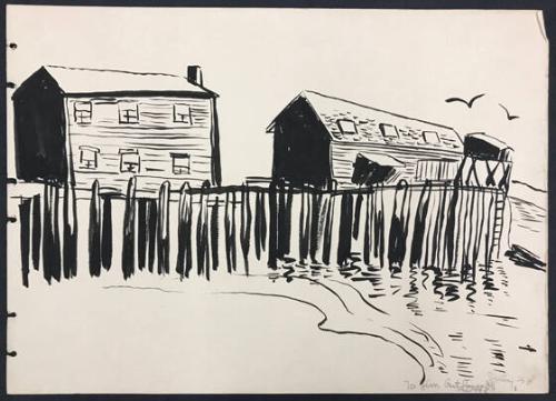 Untitled (houses and pier)