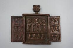 Old Believer triptych, God Almighty, selected saints