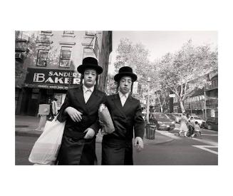 Two Men Crossing Street / Lee Ave, Brooklyn, NY
