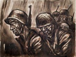 Unknown - Weary Men, Rain - from Guadalcanal Grouping