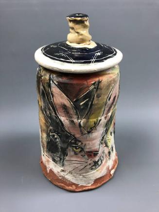 Covered Jar with Multiple Images