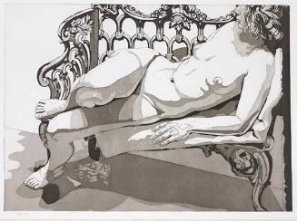 Nude on Silver Bench