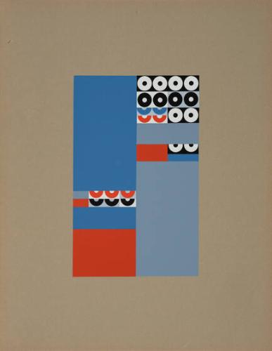 Composition verticale-horizontale à cercles et demi-cercles, 1928, from an untitled portfolio of ten prints after original works by Sophie Taueber-Arp