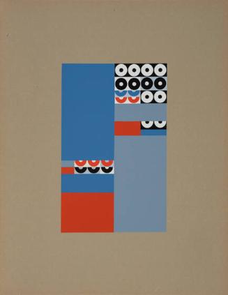 1928-23 Composition verticale-horizontale à cercles et demi-cercles, from an untitled portfolio of ten prints after original works by Sophie Taueber-Arp
