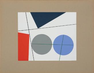 1931-7 Deux cercles, deux plans et lignes croisées, from an untitled portfolio of ten prints after original works by Sophie Taueber-Arp