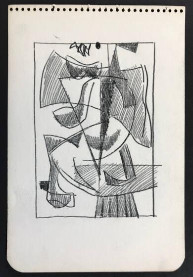 Sketch from notebook of cubist images