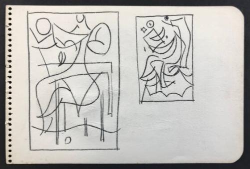 Sketch from notebook of cubist images