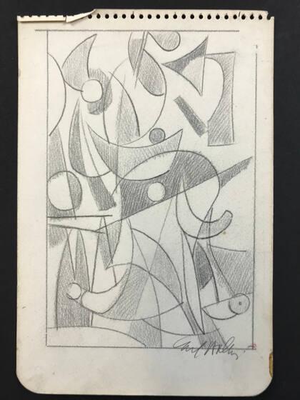 Sketch from notebook of cubist images