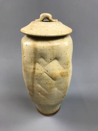 Tall vase with lid