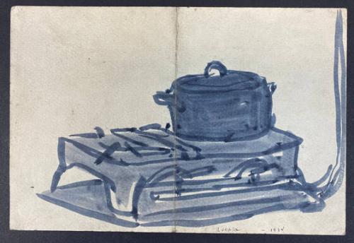 Recto: Untitled (Pot On Small Stove)