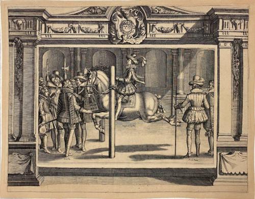 Illustration from the book L'instruction du Roy, en l'exercise de monter à cheval by Antoine de Pluvinel