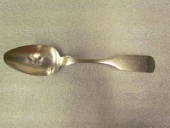 Tablespoon, engraved "L H T" for Lucretia Howe Thomas, second wife of Colonel Willam Jenkins Thomas
