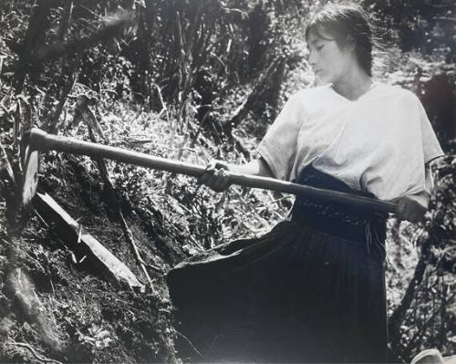 Young Girl Hoeing Hillside Corn Plat, Tenejapa
