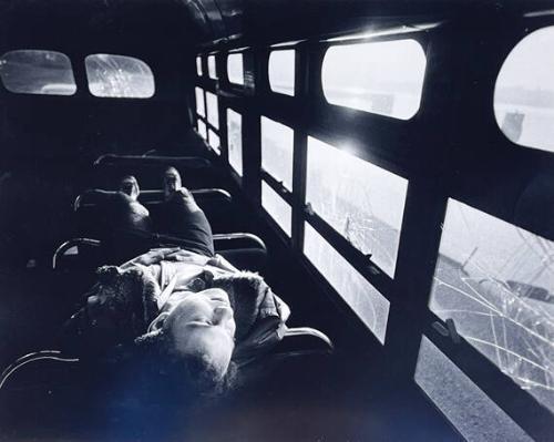 Boy on Old Bus, NY
