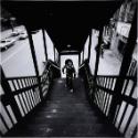 Boy in Mask on Subway Stairs, Bronx, NY
