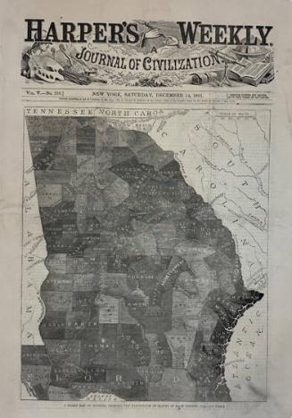 A Chart Map of Georgia, Showing the Percentage of Slaves in Each County, from Harper's Weekly