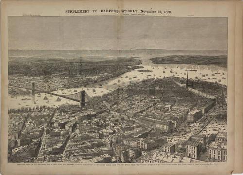 Bird's-Eye View of the Southern End of New York and Brooklyn, from Harper's Weekly