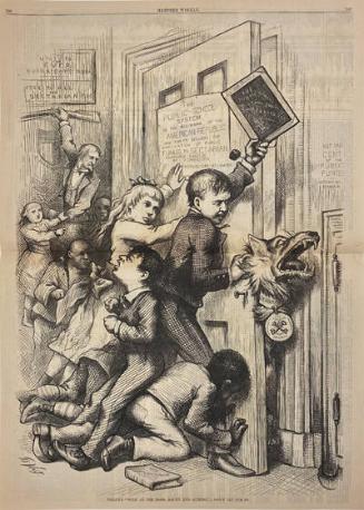 Tilden's "Wolf at the Door, Gaunt and Hungry." -- Don't Let Him In, from Harper's Weekly