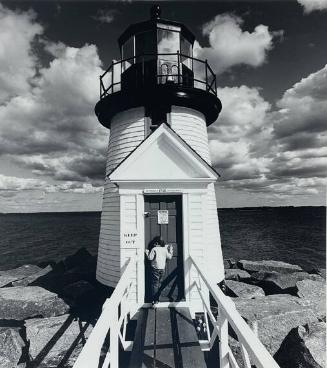 A Child and Old Lighthouse Nantucket, Rhode Island
