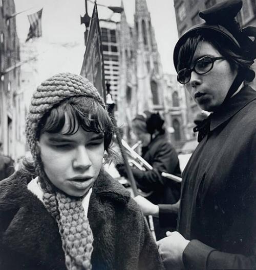 Blind Girl and Salvation Army Woman, NY
