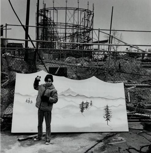 Boy with Ball and Snow Scene, CI, NY
