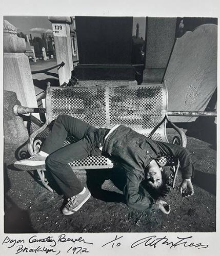 Boy on Cemetery Bench, Brooklyn
