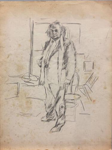 Untitled, study drawing of man standing
