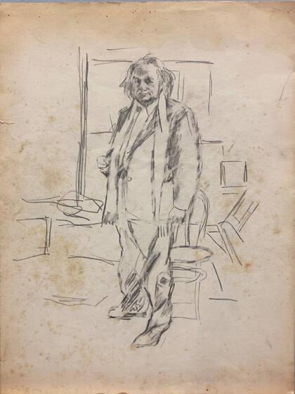 Untitled, study drawing of man standing