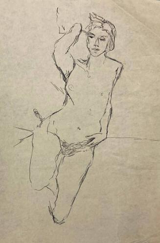Untitled, study drawing of female figure