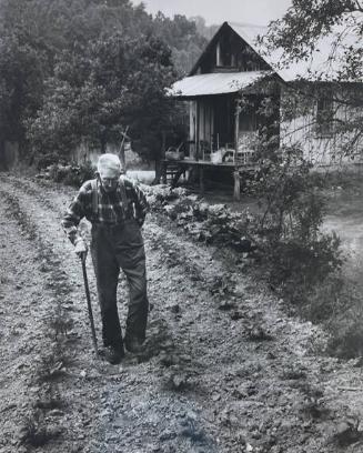Elderly Basket Maker Walks Near Home, Boone, NC
