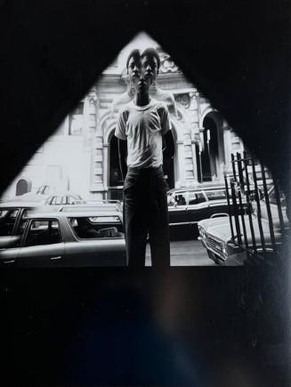 Black Boy in Front Door Window, NY
