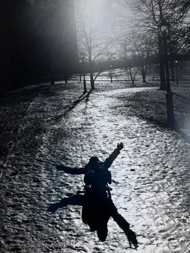 Boy on Sled, NY
