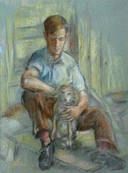 Young Man with a Dog (Roland Harmon)