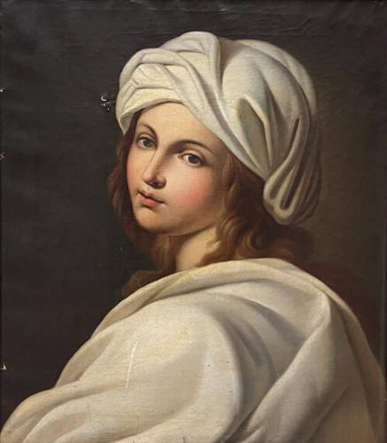 Bust-length view of a man wearing a white turban, copy after an old master painting