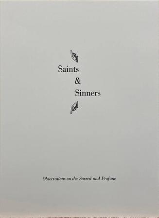 Saints and Sinners (title page and list of artists) from the portfolio Saints and Sinners: Observations of the Sacred and the Profane