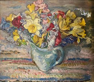 Spring Flowers, Blue Pitcher