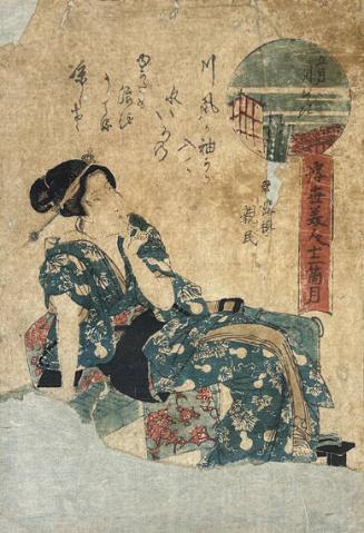 Beauty on a Bench, Fifth Month from Ukiyo Bijin Jūnikagetsu (Beauties of the floating world for the twelve months)
