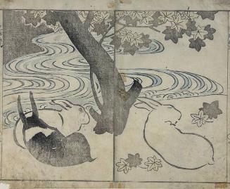 Rabbits By Stream From Korin Gashiki