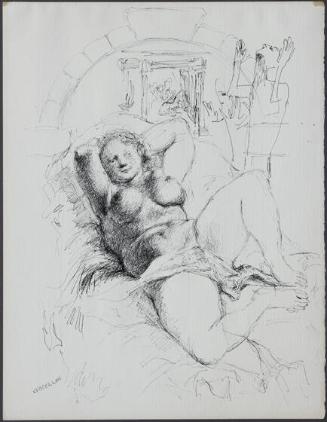 untitled (Reclining Draped Nude)