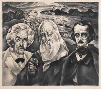 Lithograph #60 (Twain, Whitman, and Poe), Impression #5