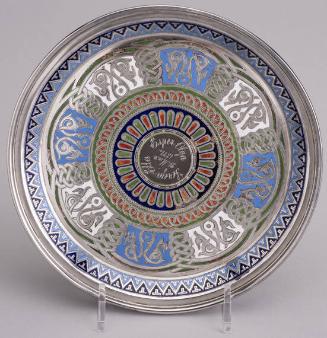 Enameled plate in the Old Russian style