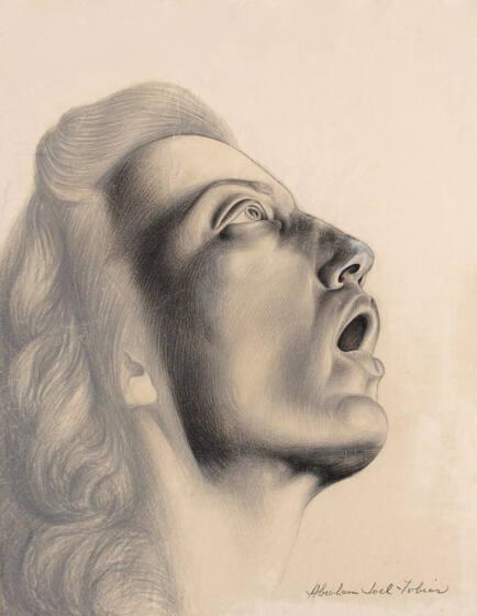 untitled (Open-mouthed Woman Looking Up)