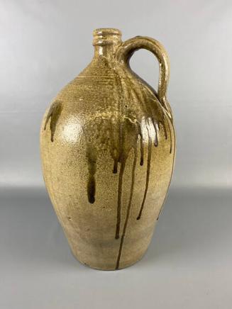 Large ovoid jug (5 gallon), one handle with "double booge" neck/spout, Eastern Piedmont of NC origin