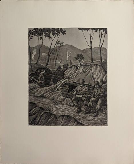 Our Positions Along The Mussolini Canal In Anzio Were Dug Into The Bank Of The Canal; From There We Looked Over The Flat Pontine Marshes Toward The Enemy On The Hills.