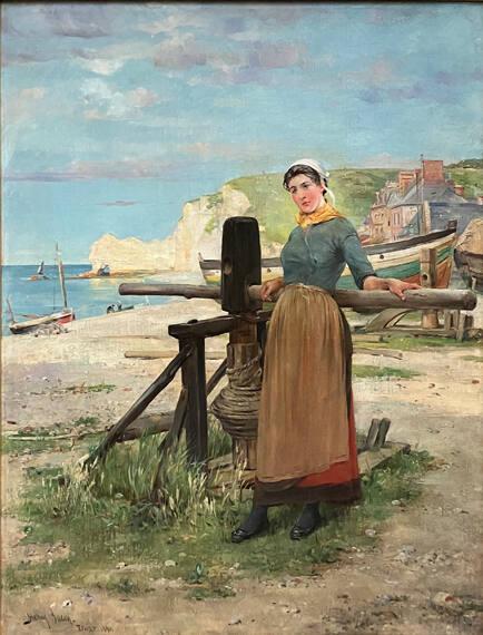 Fisher Girl Of Etretat, France